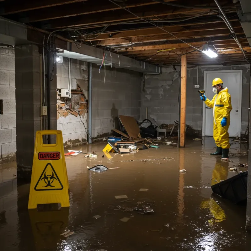 Flooded Basement Electrical Hazard in Auburn, GA Property