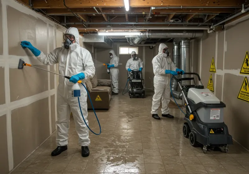 Basement Moisture Removal and Structural Drying process in Auburn, GA